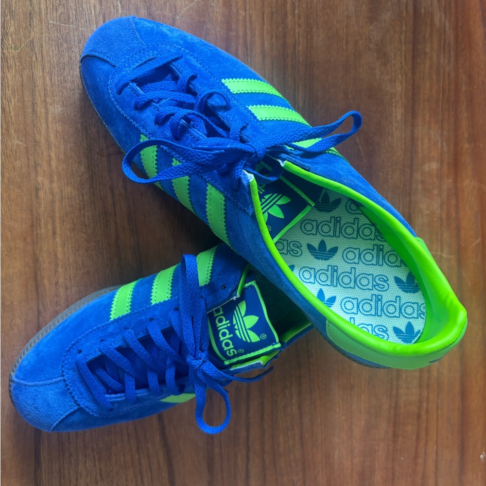 Adidas Royal Blue with Neon Green Accents Sneakers